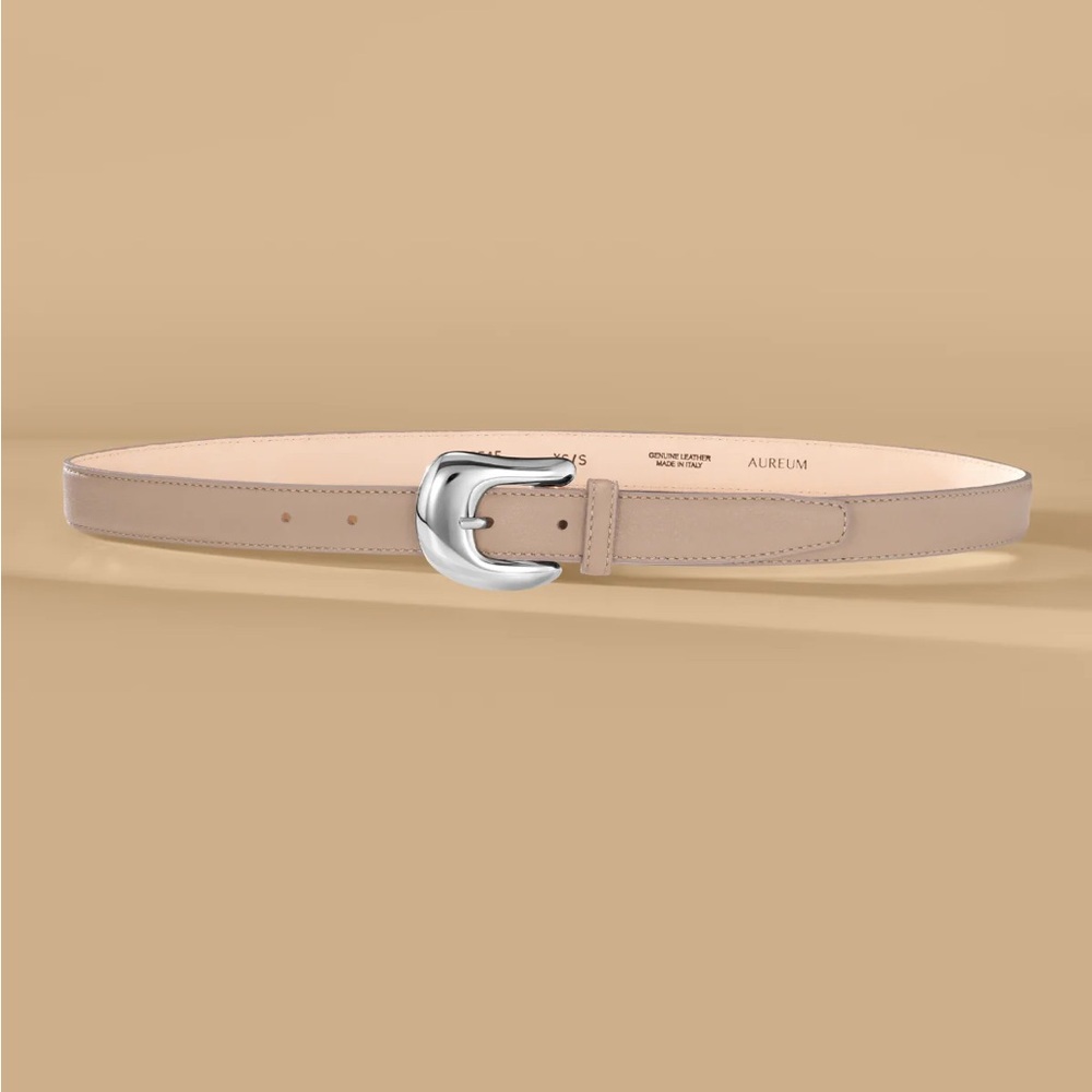 Aureum No. 8 Etain/Silver Leather Belt M/L